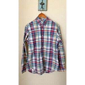 Ralph Lauren Size Large Red Plaid Button Down Custom Fit Long Sleeve Shirt